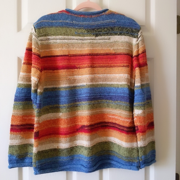 Coldwater Creek Multicolor Stripe Sweater Size M - Picture 2 of 7